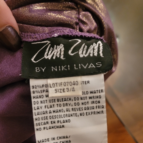 Purple and Gold Shimmer Party Dress - Picture 3 of 5